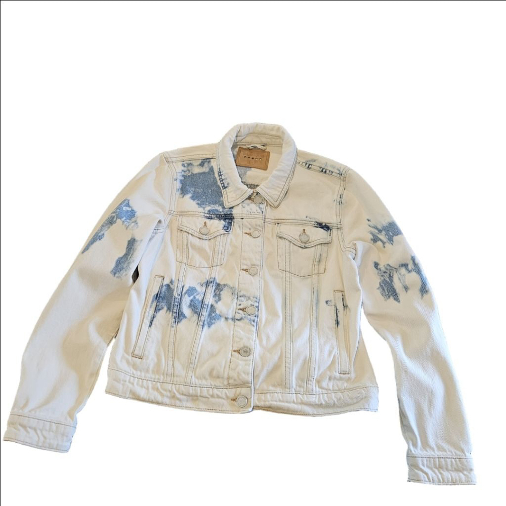Women's BLANKNYC White & Blue Tie-Dye Jean Jacket S